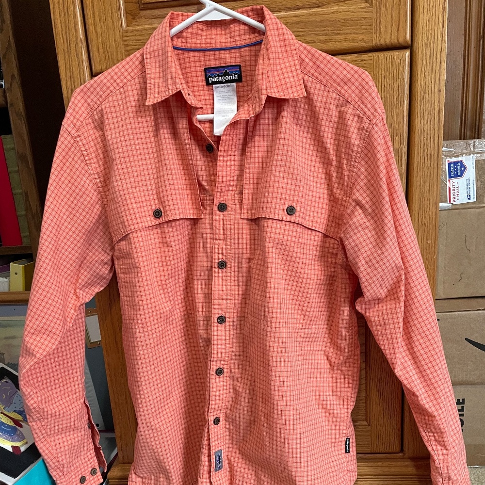 Patagonia Men’s Medium Plaid Long Sleeve Island Hopper Shirt Fly Fishing